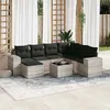 Image de vidaXL Salon de Jardin avec Coussins 8 pcs, Canapés de Patio, Ensemble de Meubles, Mobilier de Terrasse Exterieur, Gris 3222911