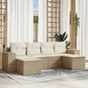 Image de Salon de jardin modulable Vidaxl rotin beige 6 pieces x 83 x 69 6 personnes