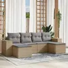Image de Salon de jardin modulable Vidaxl 6 pieces beige resine tressee 62 x 55 x 69 cm 6 personnes