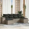Image de vidaXL Salon de Jardin avec Coussins 6 pcs, Canapés de Patio, Ensemble de Meubles, Mobilier de Terrasse Exterieur, Gris 3222921