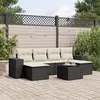 Image de vidaXL Salon de Jardin avec Coussins 7 pcs, Canapés de Terrasse, Ensemble de Meubles de Patio, Mobilier d'Extérieur, Noir 3222925