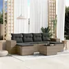 Image de Salon de jardin modulable vidaxl resine tressee 6 personnes 7 pieces 62 x 55 x 69 cm gris