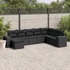 Image de Salon de jardin modulable Vidaxl 8 pieces 8 personnes noir 62 x 62 x 69 cm resine tressee