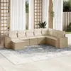 Image de Salon de jardin modulable Vidaxl rotin beige 8 pieces x 83 x 69 8 personnes