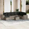 Image de Salon de jardin modulable Vidaxl resine tressee gris 9 pieces x 83 x 69