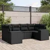 Image de vidaXL Salon de Jardin avec Coussins 6 pcs, Canapés de Terrasse, Ensemble de Meubles de Patio, Mobilier d'Extérieur, Noir 3222974