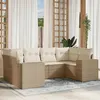Image de vidaXL Salon de Jardin avec Coussins 6 pcs, Canapés de Terrasse, Ensemble de Meubles de Patio, Mobilier d'Extérieur, Beige 3222977
