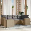 Image de vidaXL Salon de Jardin avec Coussins 6 pcs, Canapés de Terrasse, Ensemble de Meubles de Patio, Mobilier d'Extérieur, Beige 3222978