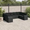 Image de Salon de jardin modulable Vidaxl resine tressee 9 personnes 9 pieces 62 x 62 x 69 cm noir
