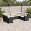 Image de Salon de jardin modulable Vidaxl rotin noir 9 pieces x 83 x 69 9 personnes