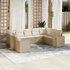 Image de Salon de jardin modulable Vidaxl resine tressee beige 9 pieces x 83 x 69 9 personnes
