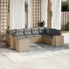 Image de Salon de jardin modulable Vidaxl resine tressee beige 9 pieces 62.0 x 62 x 69 9 personnes
