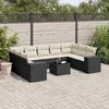 Image de vidaXL Salon de Jardin avec Coussins 10 pcs, Canapés de Terrasse, Ensemble de Meubles de Patio, Mobilier d'Extérieur, Noir 3223005