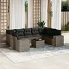 Image de vidaXL Salon de Jardin avec Coussins 10 pcs, Canapés de Terrasse, Ensemble de Meubles de Patio, Mobilier d'Extérieur, Gris 3223009