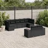 Image de Salon de jardin modulable Vidaxl resine tressee noir 9 pieces x 83 x 69 9 personnes