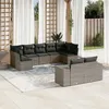 Image de vidaXL Salon de Jardin avec Coussins 9 pcs, Canapés de Terrasse, Ensemble de Meubles de Patio, Mobilier d'Extérieur, Gris 3223019