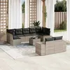 Image de vidaXL Salon de Jardin avec Coussins 10 pcs, Canapés de Patio, Ensemble de Meubles, Mobilier de Terrasse Exterieur, Gris 3223031