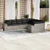 Image de vidaXL Salon de Jardin avec Coussins 9 pcs, Canapés de Patio, Ensemble de Meubles, Mobilier de Terrasse Exterieur, Gris 3223041