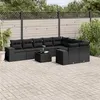 Image de Resine tressee Vidaxl 9 personnes 10 pieces noir 62 x 62 x 69 salon de jardin modulable