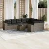 Image de vidaXL Salon de Jardin avec Coussins 10 pcs, Canapés de Terrasse, Ensemble de Meubles de Patio, Mobilier d'Extérieur, Gris 3223049