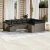 Image de Salon de jardin modulable vidaxl rotin gris 10 pieces 62 x 62 x 69 cm 9 personnes