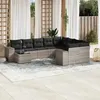 Image de vidaXL Salon de Jardin avec Coussins 10 pcs, Canapés de Patio, Ensemble de Meubles, Mobilier de Terrasse Exterieur, Gris 3223061