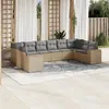 Image de vidaXL Salon de Jardin avec Coussins 10 pcs, Canapés de Terrasse, Ensemble de Meubles de Patio, Mobilier d'Extérieur, Beige 3223068