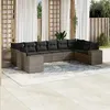 Image de Salon de jardin modulable Vidaxl resine tressee gris 10 pieces x 83 x 69 10 personnes
