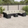 Image de vidaXL Salon de Jardin avec Coussins 11 pcs, Canapés de Terrasse, Ensemble de Meubles de Patio, Mobilier d'Extérieur, Noir 3223075