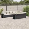 Image de vidaXL Salon de Jardin avec Coussins 10 pcs, Canapés de Terrasse, Ensemble de Meubles de Patio, Mobilier d'Extérieur, Noir 3223085