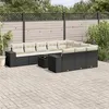 Image de vidaXL Salon de Jardin avec Coussins 11 pcs, Canapés de Terrasse, Ensemble de Meubles de Patio, Mobilier d'Extérieur, Noir 3223095