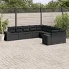 Image de vidaXL Salon de Jardin avec Coussins 10 pcs, Canapés de Terrasse, Ensemble de Meubles de Patio, Mobilier d'Extérieur, Noir 3223104