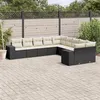 Image de vidaXL Salon de Jardin avec Coussins 10 pcs, Canapés de Terrasse, Ensemble de Meubles de Patio, Mobilier d'Extérieur, Noir 3223105