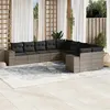 Image de vidaXL Salon de Jardin avec Coussins 10 pcs, Canapés de Terrasse, Ensemble de Meubles de Patio, Mobilier d'Extérieur, Gris 3223109