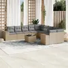 Image de Salon de jardin modulable vidaxl resine tressee beige 11 pieces 62 x 62 x 69 cm 2 personnes