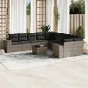 Image de Salon de jardin modulable Vidaxl rotin gris 11 pieces x 83 x 69 10 personnes