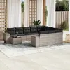 Image de vidaXL Salon de Jardin avec Coussins 11 pcs, Canapés de Patio, Ensemble de Meubles, Mobilier de Terrasse Exterieur, Gris 3223131