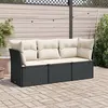 Image de Salon de jardin modulable GENERIQUE noir resine tressee 3 personnes 62 x 62 x 69 cm 3 pieces