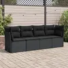 Image de Salon de jardin modulable GENERIQUE 4 personnes noir resine tressee 62 x 62 x 69 cm 4 pieces