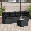 Image de vidaXL Salon de jardin 5 pcs avec coussins noir résine tressée 3217235