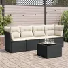 Image de vidaXL Salon de jardin 5 pcs avec coussins noir résine tressée 3217236