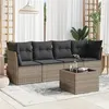 Image de Salon de jardin modulable GENERIQUE resine tressee gris 5 pieces 62 x 62 x 69 cm 4 personnes