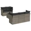 Image de Salon de jardin vidaXL 6 pcs avec coussins gris résine tressée