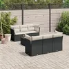 Image de vidaXL Salon de jardin 7 pcs avec coussins noir résine tressée 3217256