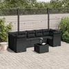 Image de Salon de jardin modulable vidaxl noir 7 personnes resine tressee 62 x 62 x 69 cm 8 pieces