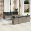 Image de Salon de jardin modulable vidaxl resine tressee gris 9 pieces 62 x 62 x 69 cm 8 personnes