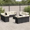 Image de Salon de jardin modulable vidaxl noir resine tressee 13 pieces 62 x 62 x 69 cm 12 personnes