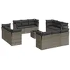 Image de Salon de jardin vidaXL avec coussins 13 pcs gris résine tressée