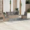 Image de Salon de jardin modulable vidaxl resine tressee 5 personnes beige 62 x 62 x 69 cm 5 pieces