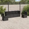 Image de Salon de jardin modulable vidaxl rotin 6 pieces noir 62 x 62 x 69 cm 6 personnes
